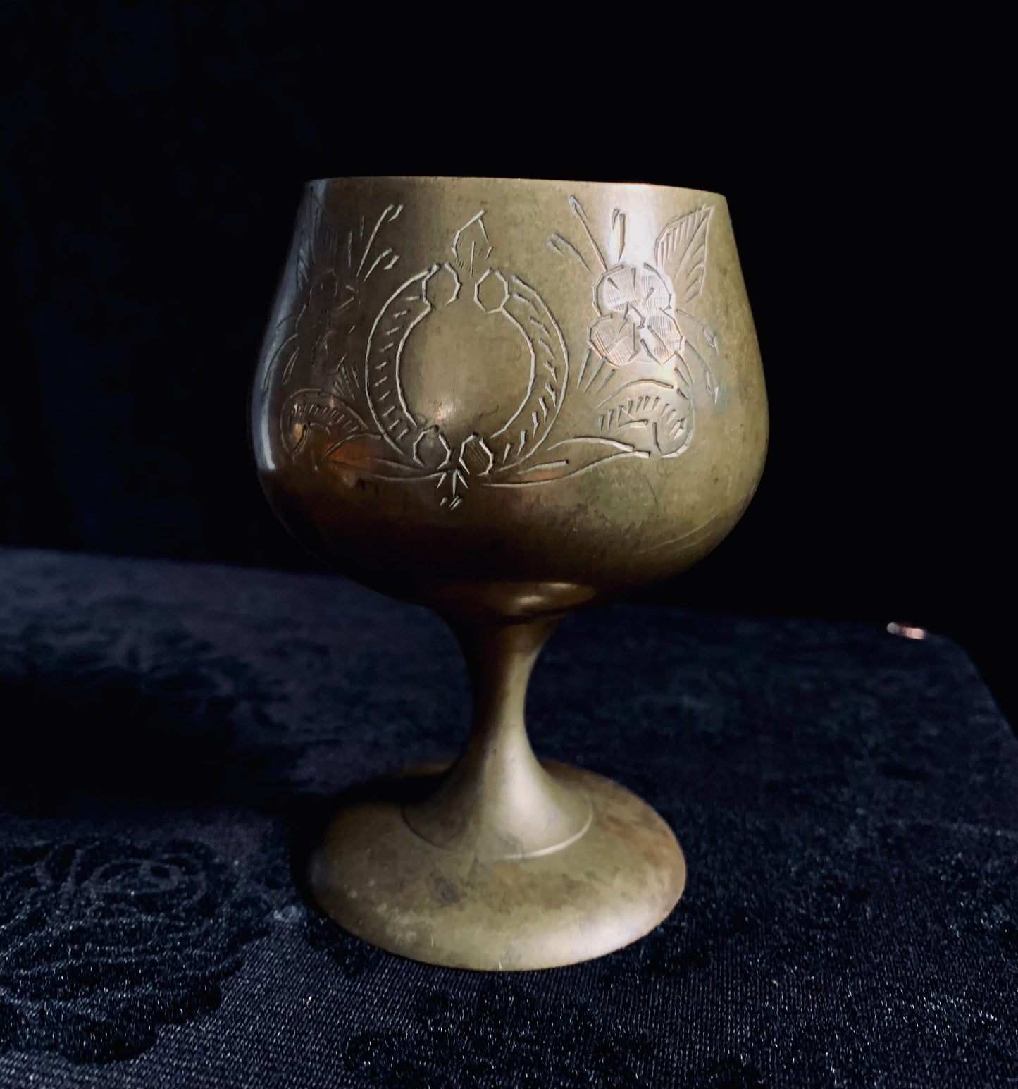 Vintage brass goblet