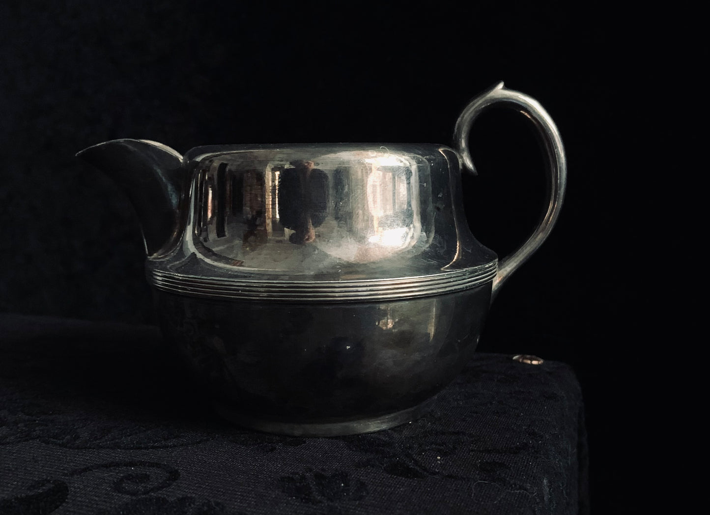 Art Deco, silver plate, sugar & creamer set.