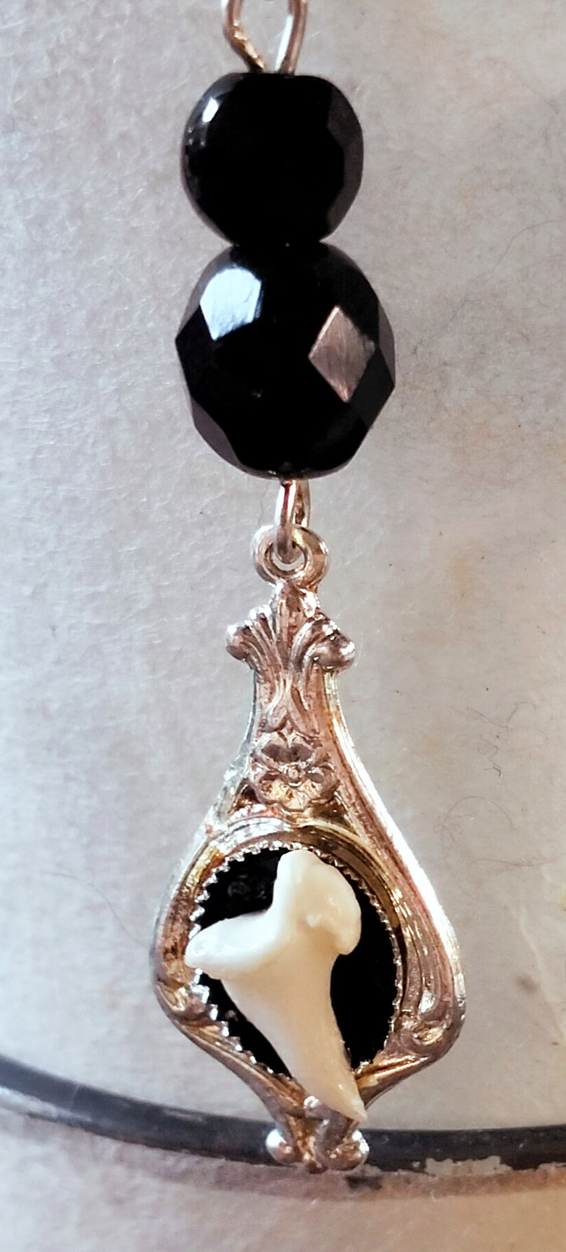 Fox Claw Silver & Onyx Earrings