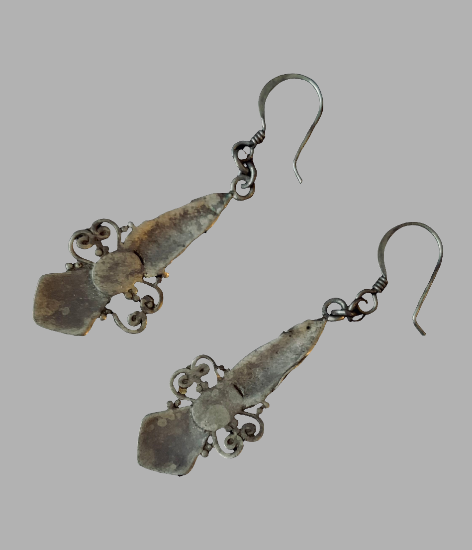 Vintage Sterling Silver & Turquoise Dangle Earrings