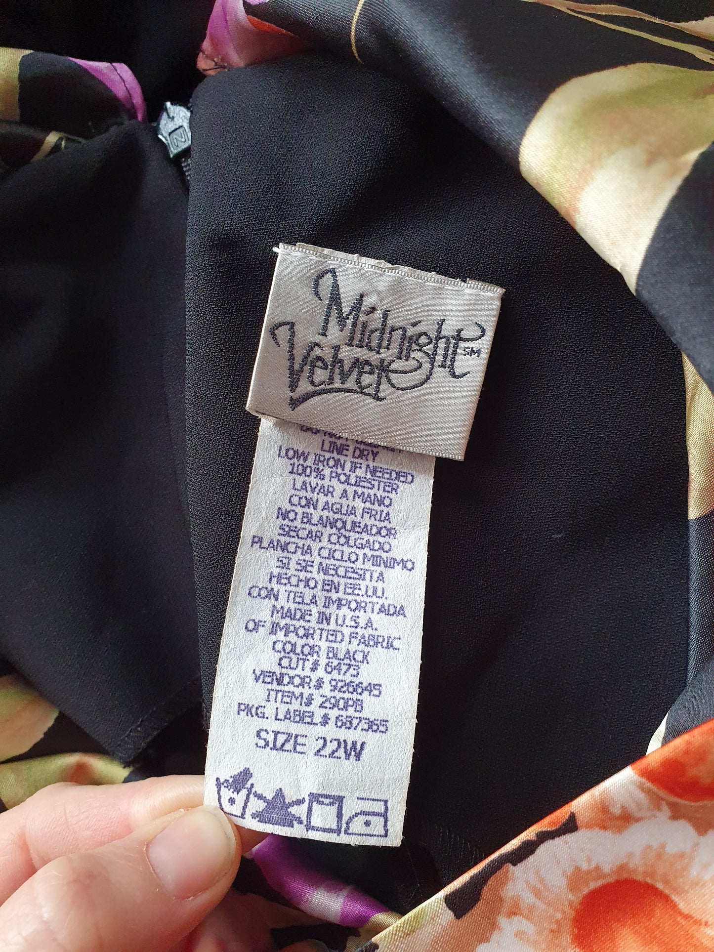 Midnight Velvet 90's vintage midi dress- Size 22.