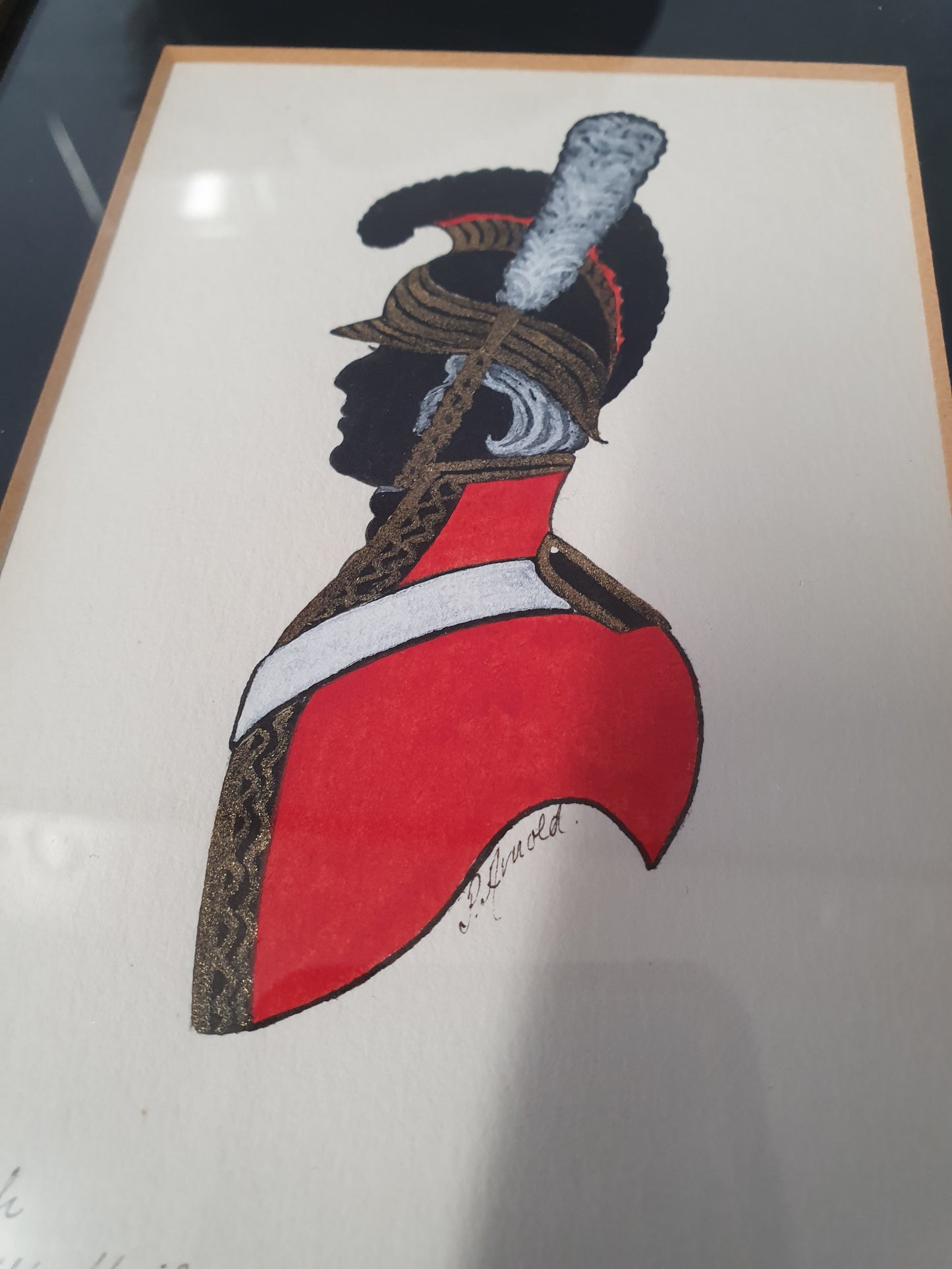 Pair of Original Hand-Painted Silhouettes – British Military & Naval Uniforms c.1815-1863 by Phyllis Arnold