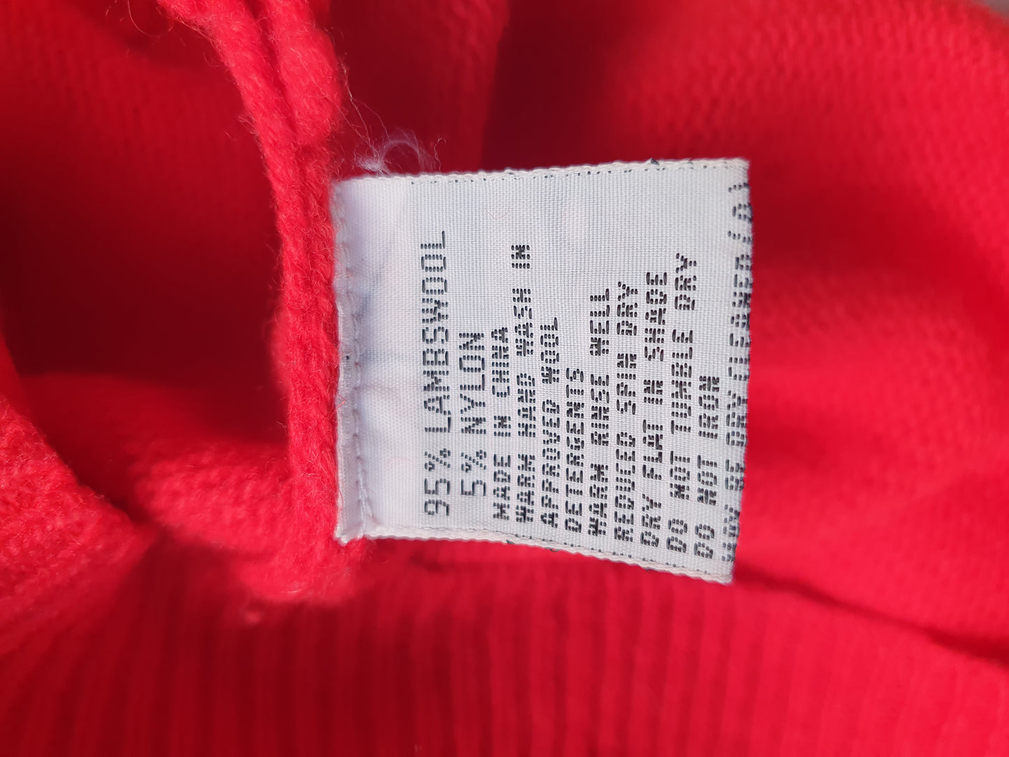 Vintage 80s Lambswool Sweater – Fiery Red. Size 12