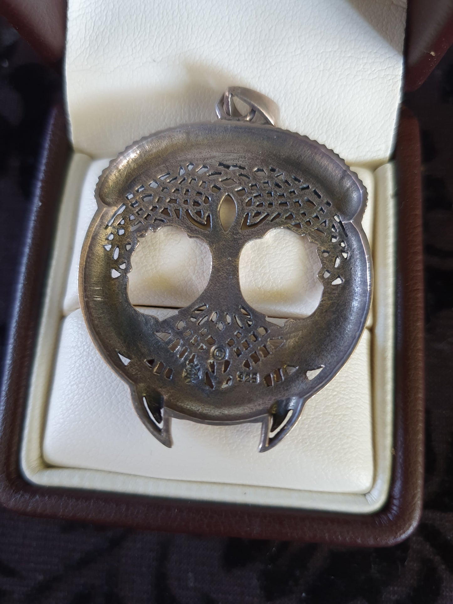 Vintage Sterling Silver Tree of Life Pendant – Celtic Knotwork – 3.5 × 4.6 cm