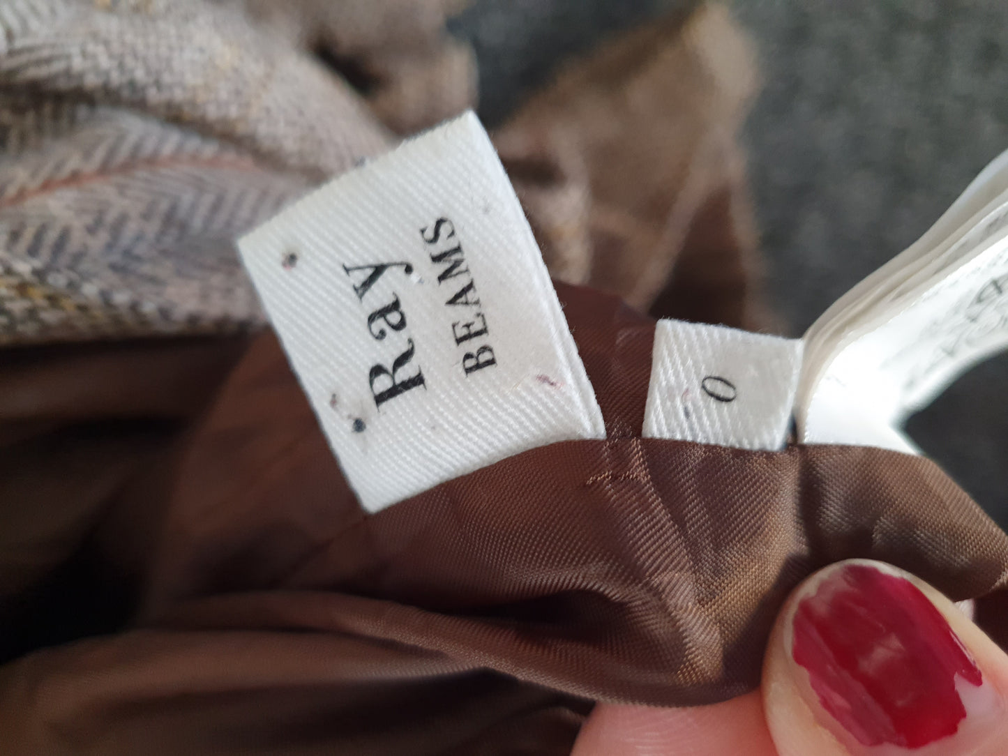 Ray BEAMS Plaid Wool-Blend Tie-Back Pinafore Dress – Size XS (AU 6–8)