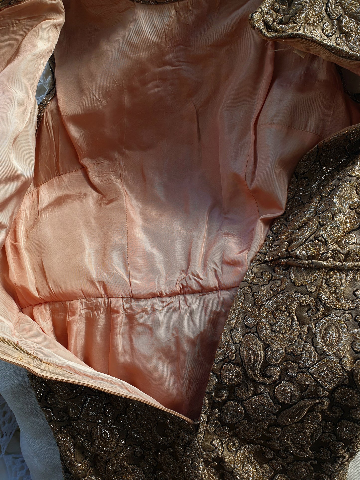 Vintage 1960s Gold Lamé Brocade Cocktail Dress – Farmer’s Sydney – AU 8