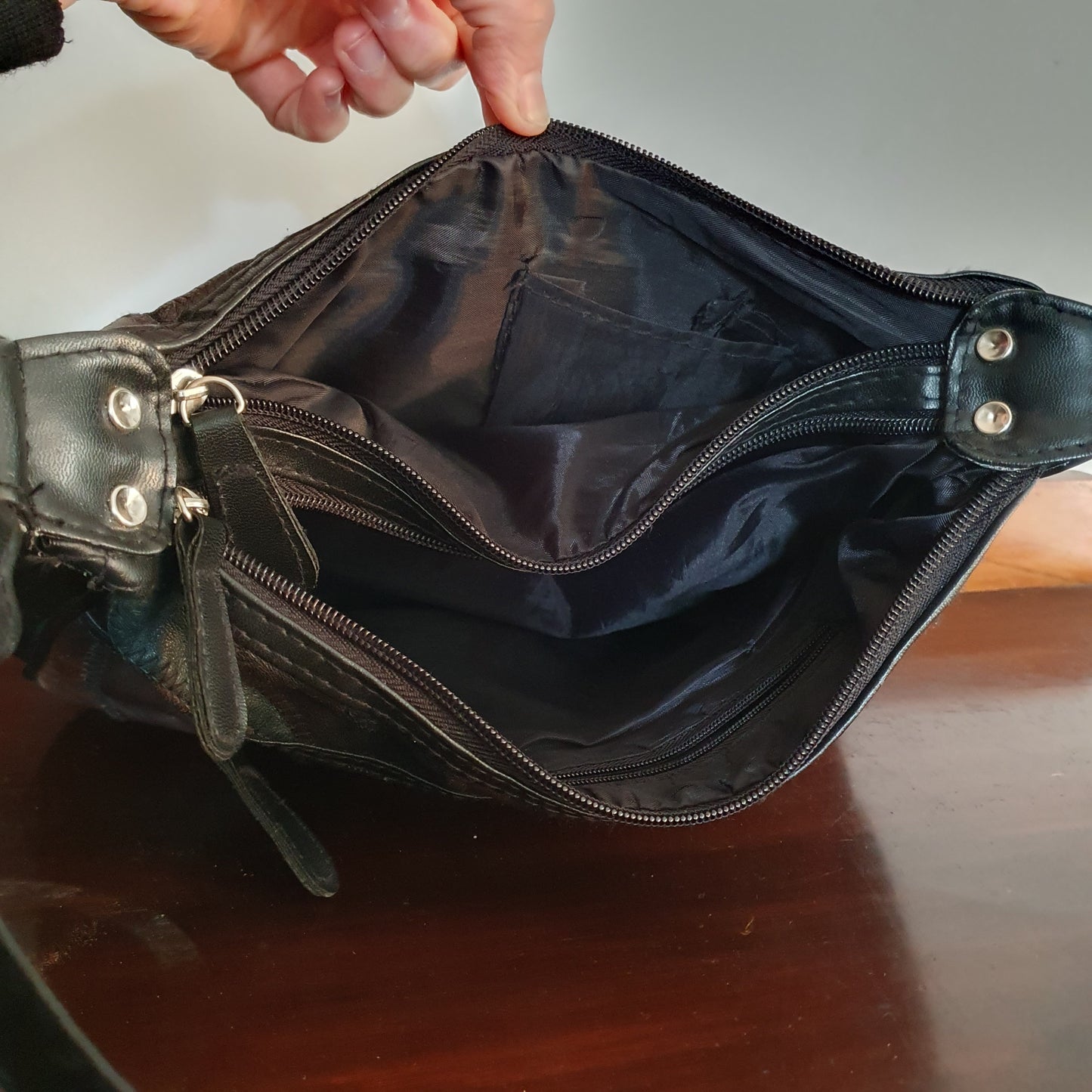 Patchwork Genuine Leather Shoulder Bag