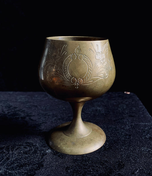Vintage brass goblet
