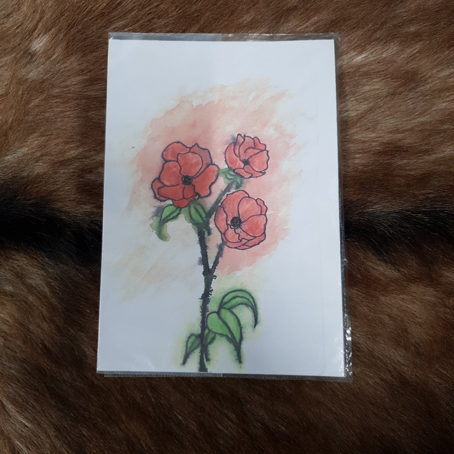 A5 Poppys water colour by Skoll