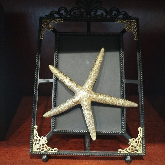 Gold Starfish Black & Gold Filigree Frame