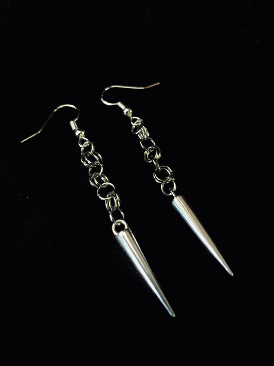 Steel maid spiked earrings