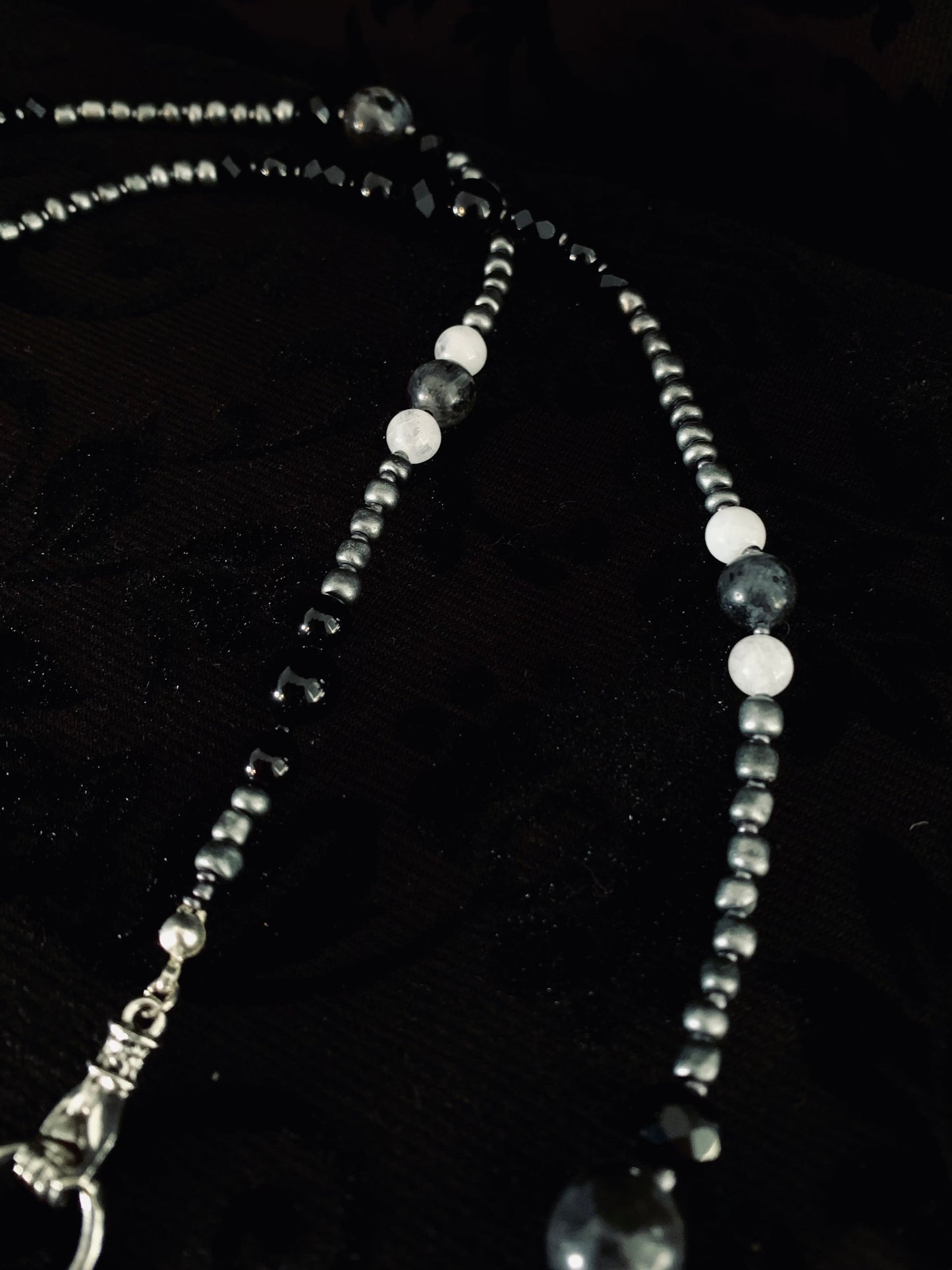 ‘Night muse’ Moonstone & Larvikite Necklace