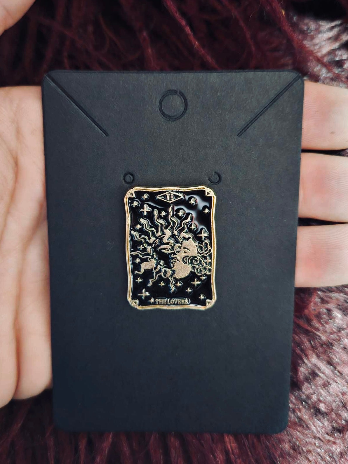 The Lovers tarot enamel pin