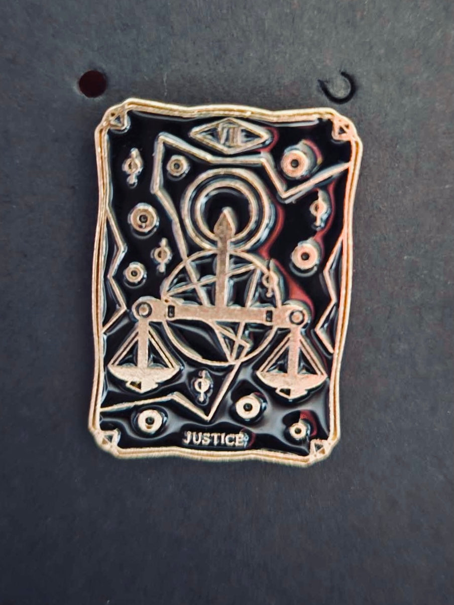 Justice tarot enamel pin