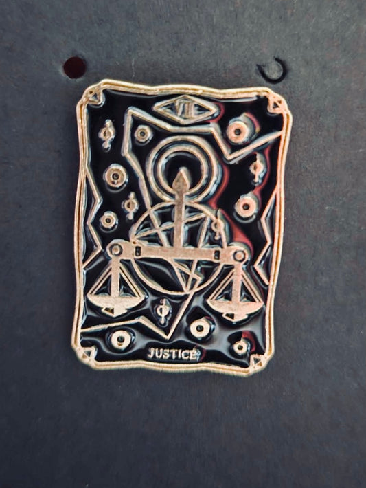 Justice tarot enamel pin