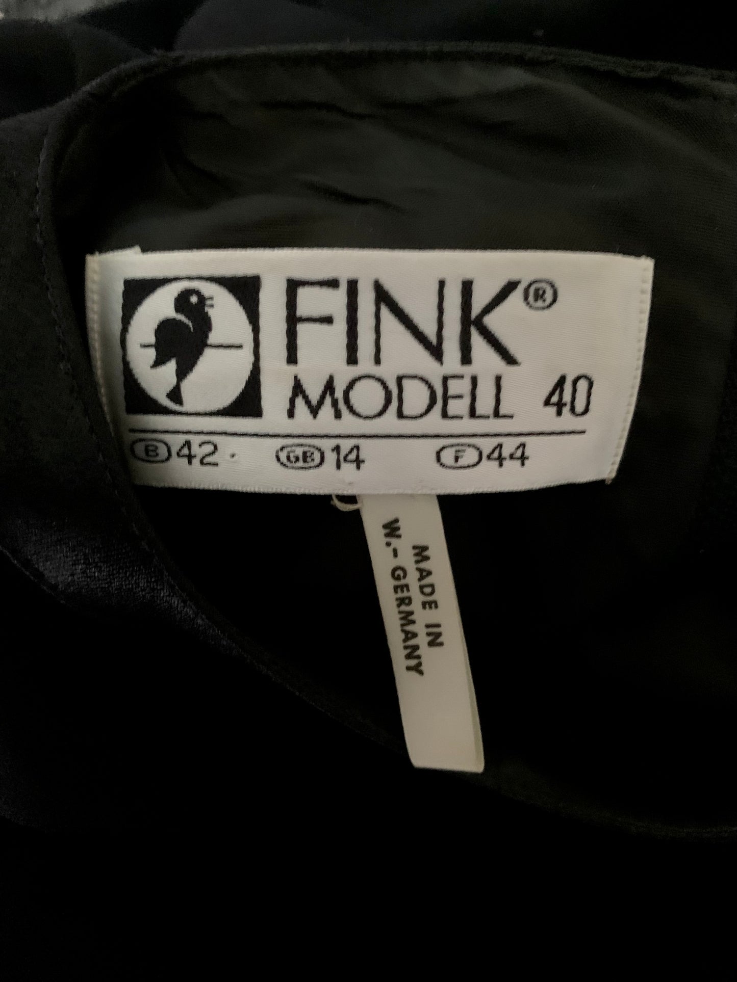 Vintage Fink Modell Black Ruffle Hem Dress