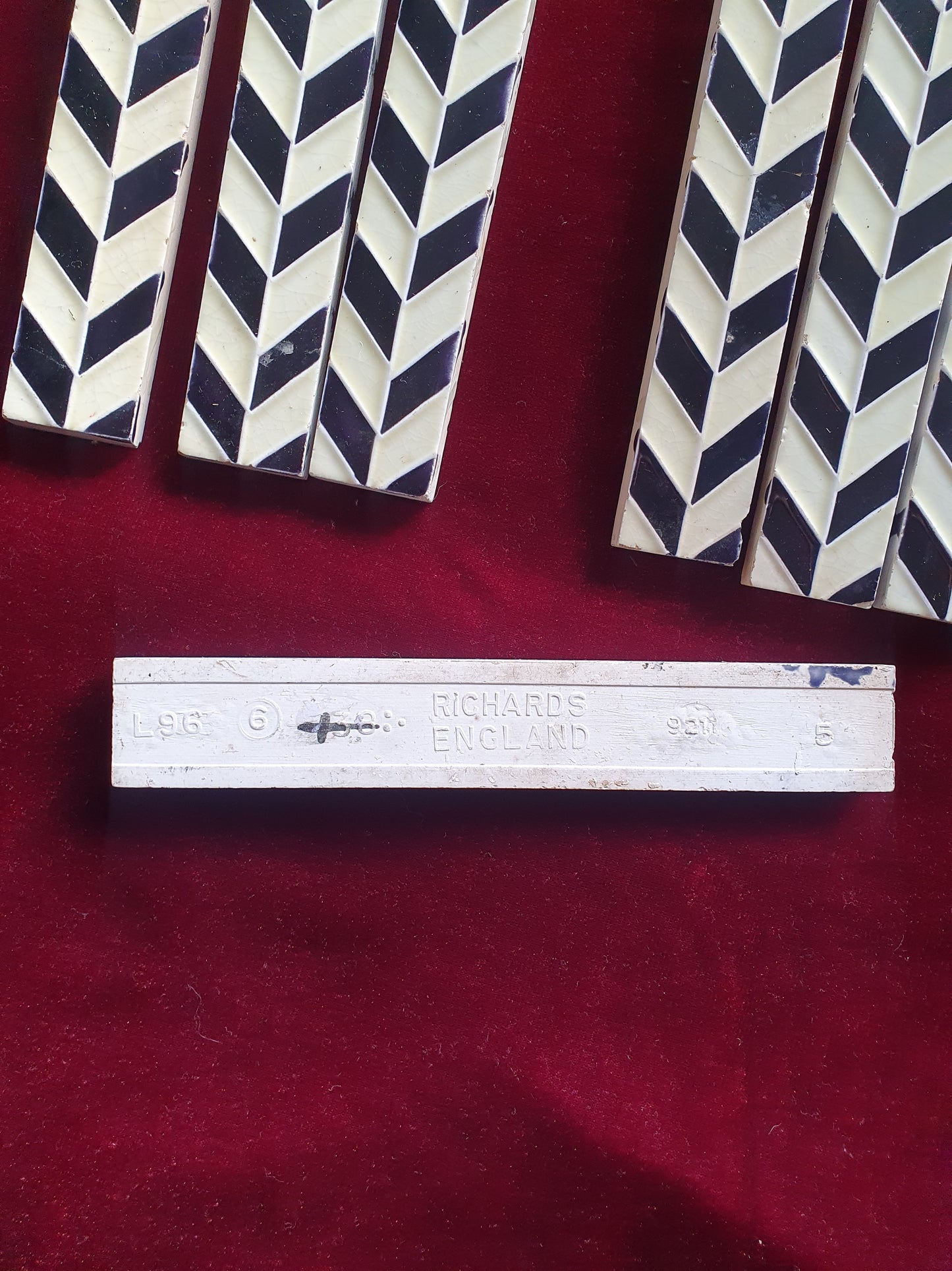 Antique Richards England Art Deco Border Tiles – Set of 7