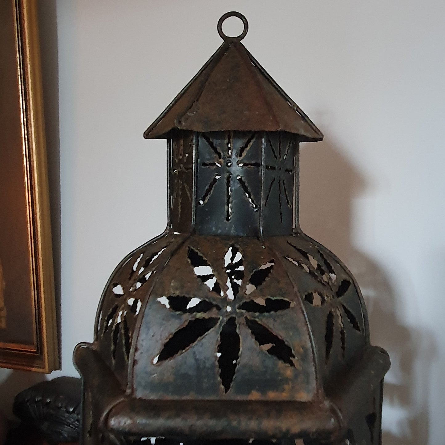 Large Celestial Star & Moon Metal Candle Lantern – 54cm