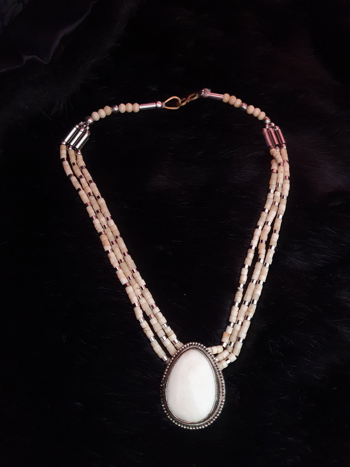 Vintage Bone Statement Necklace- 30cm