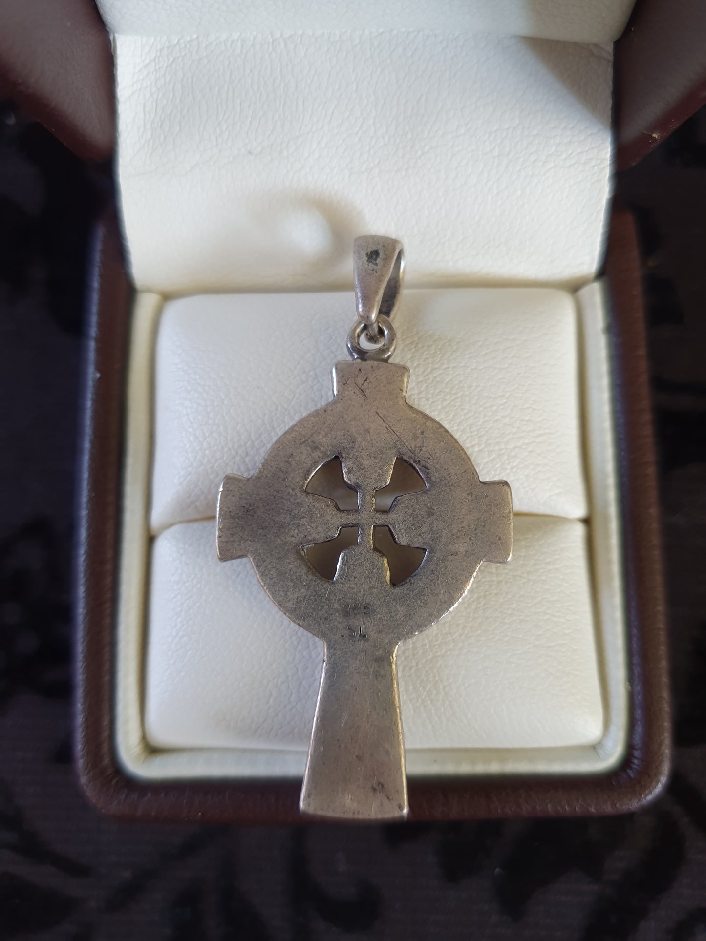 Vintage Sterling Silver Celtic Cross Pendant – Heavy, Detailed Knotwork – Stamped