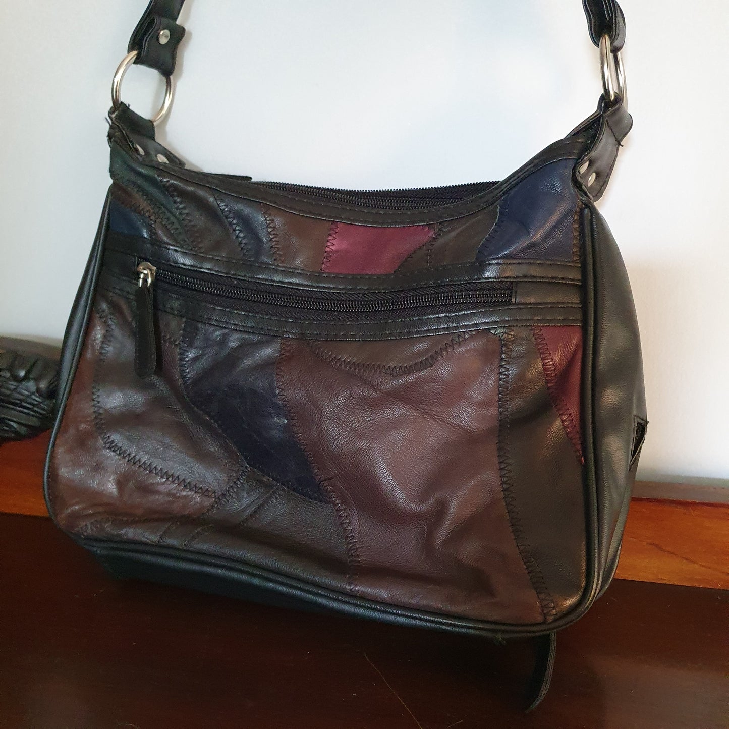 Patchwork Genuine Leather Shoulder Bag