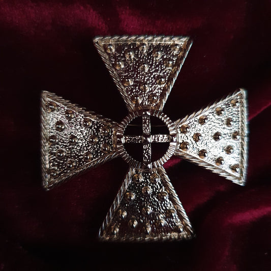 Vintage Maltese Cross Statement Brooch
