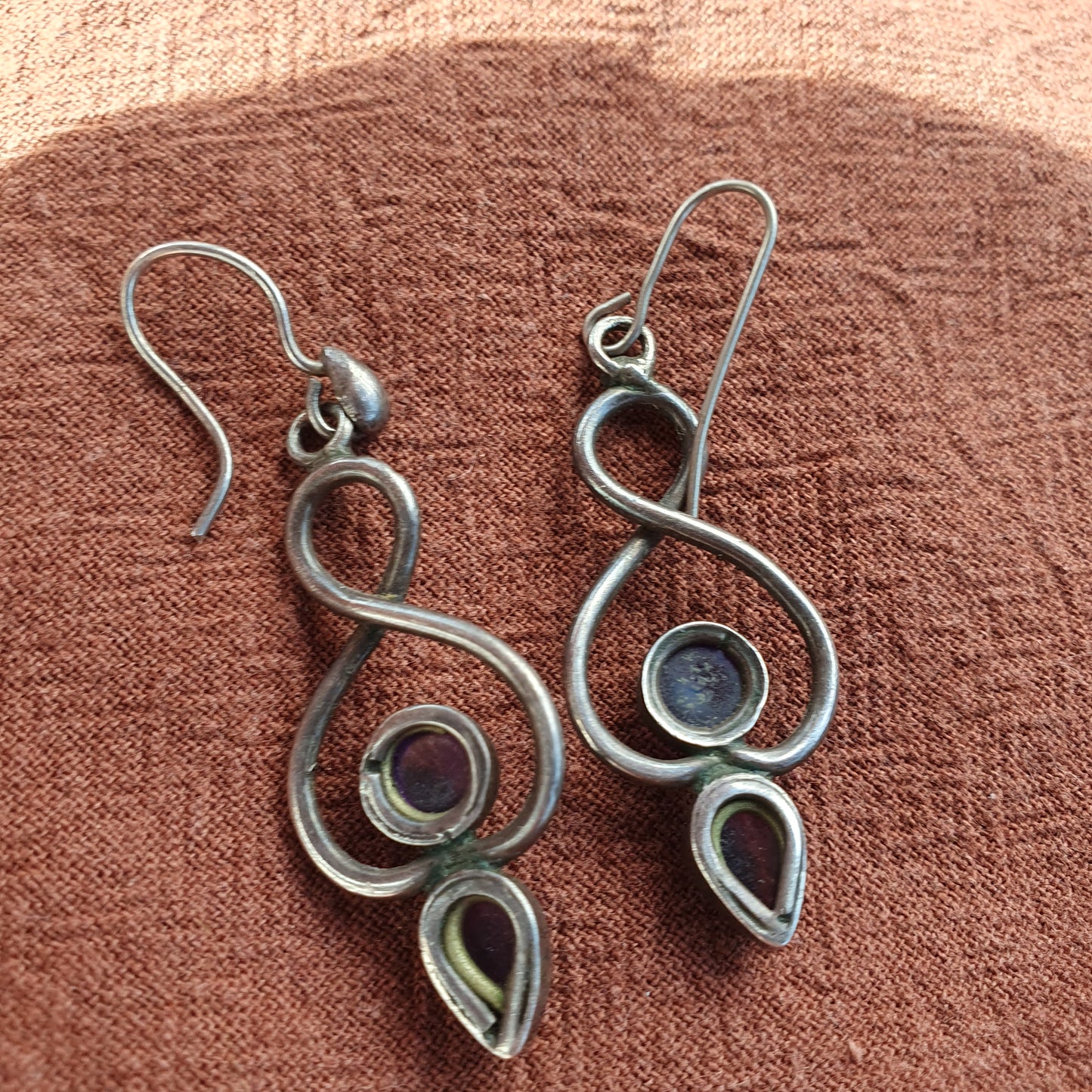 Vintage Sterling Silver & Amethyst Drop Earrings