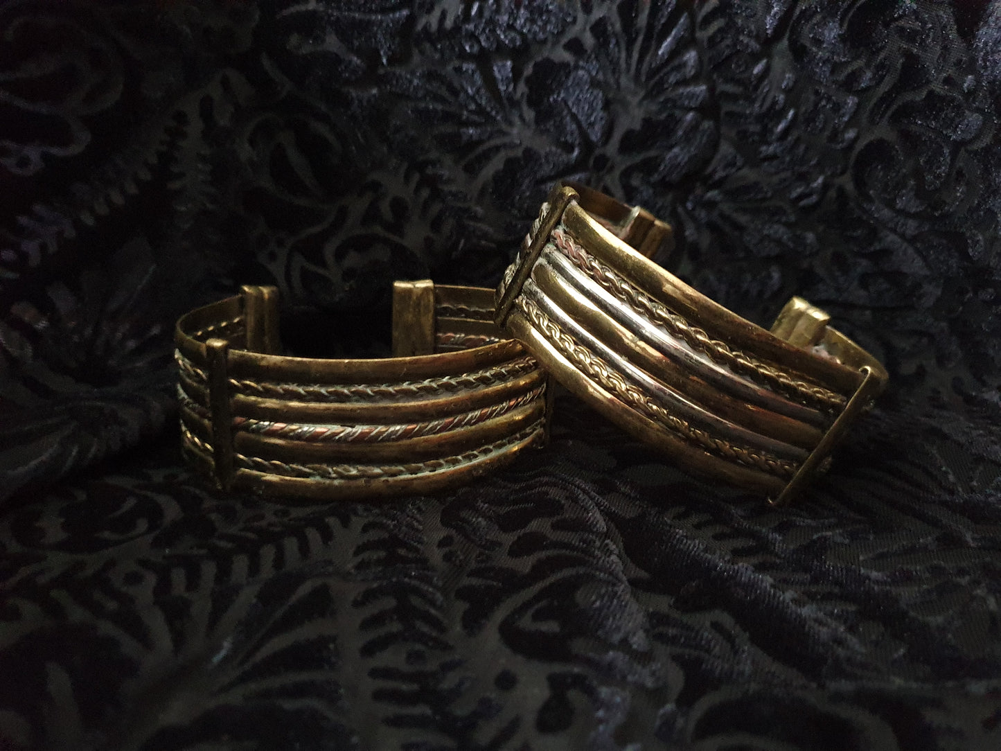 Torcs — Vintage Handmade Mixed Metal Pair. Brass & Copper.