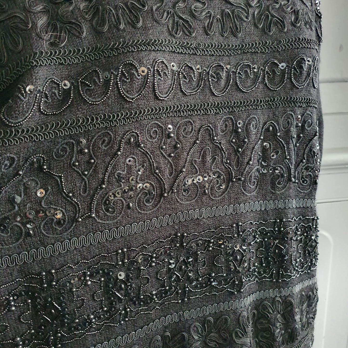 BIB Black Embellished Wool Blend Jumper