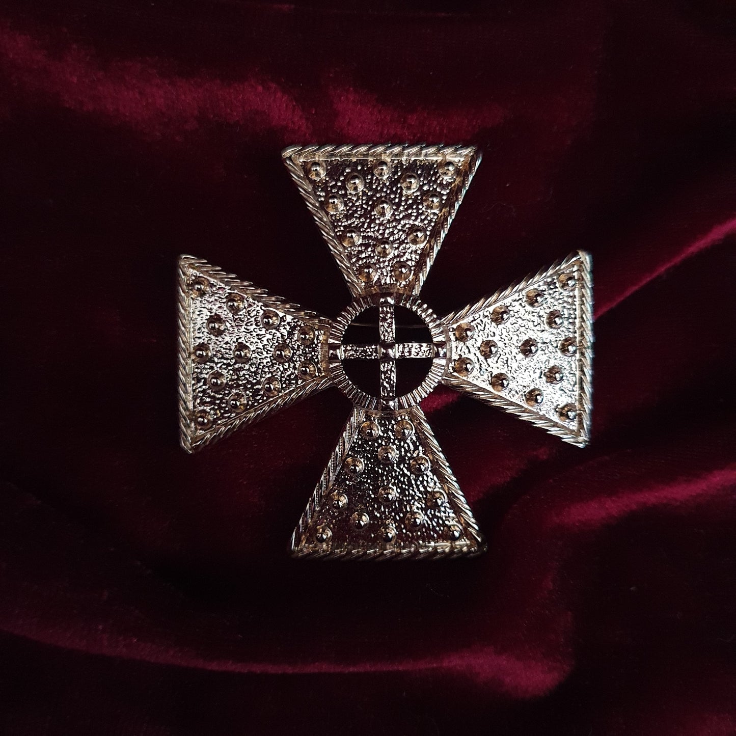 Vintage Maltese Cross Statement Brooch