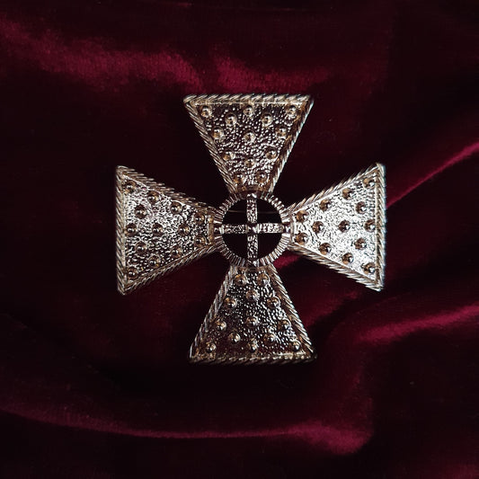 Vintage Maltese Cross Statement Brooch