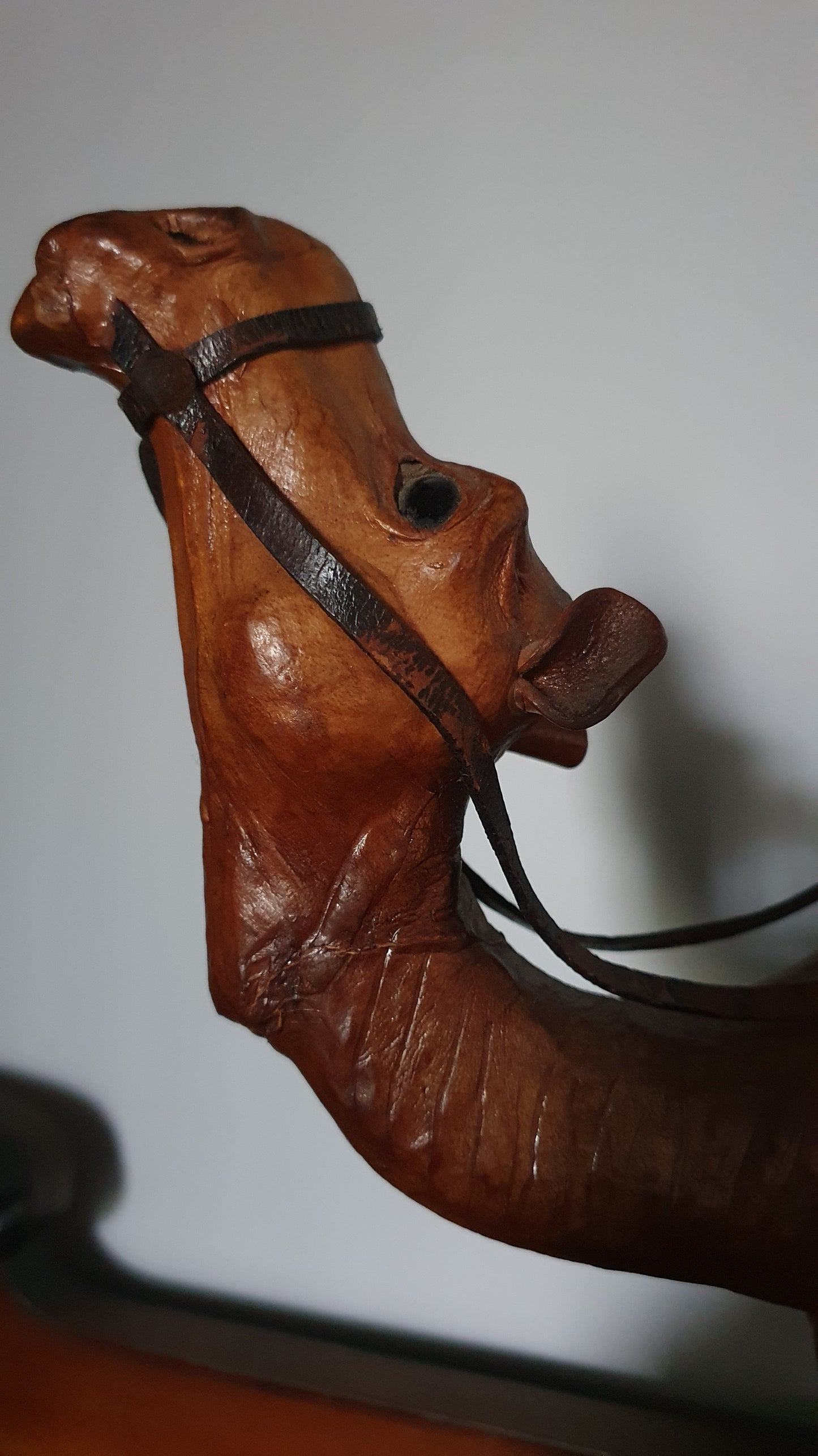 Vintage Leather Dromedary Camel Sculpture with Saddle