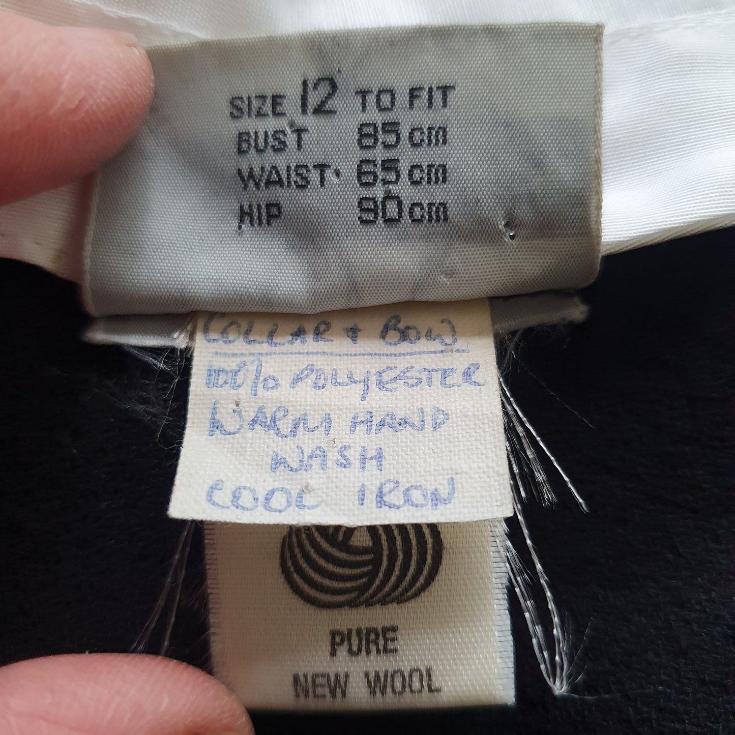 Vintage Ninette Pure Wool Black & White Dress – modern 10