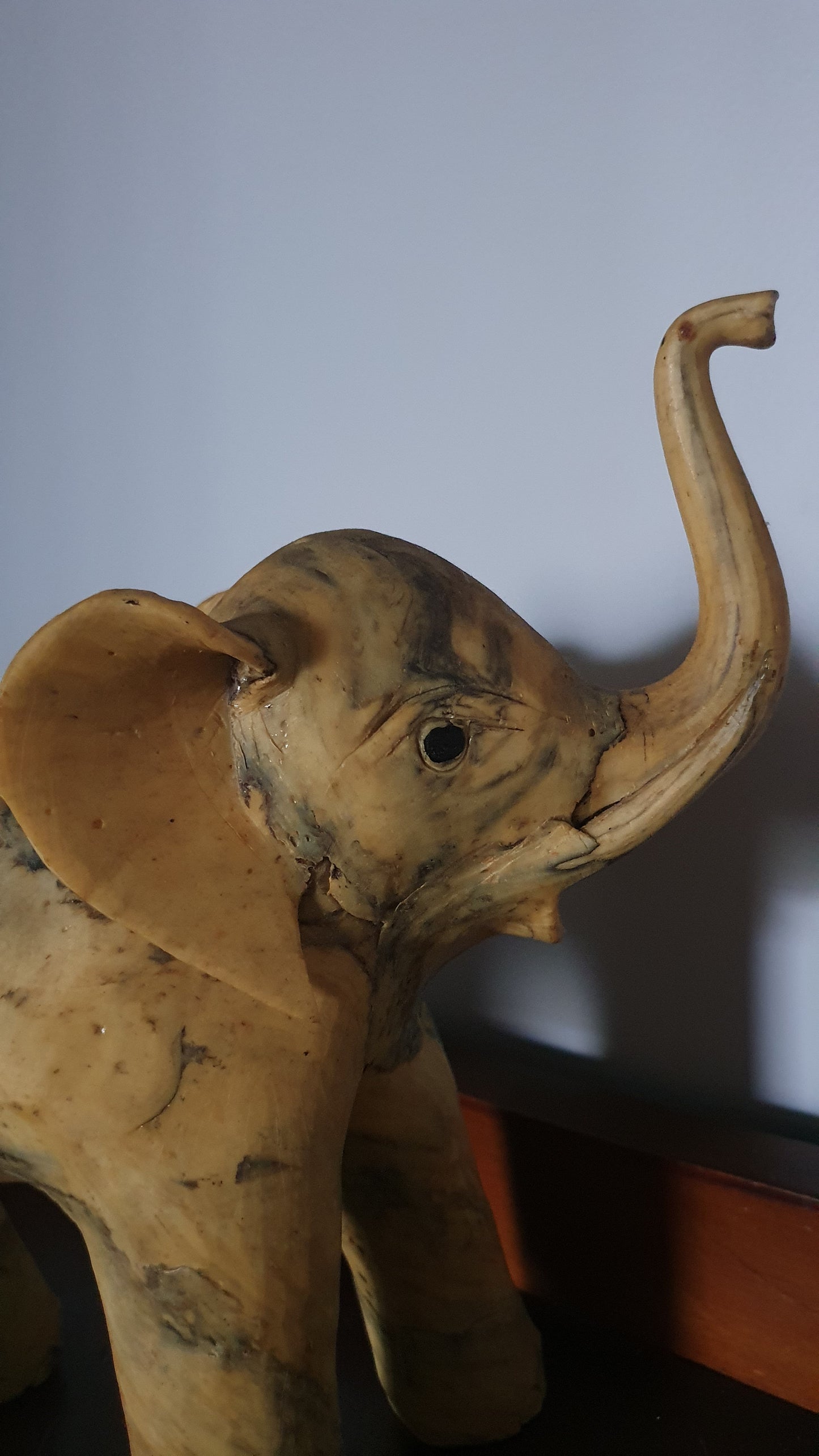 Vintage Mid-Century Crushed Shell Elephant Sculpture