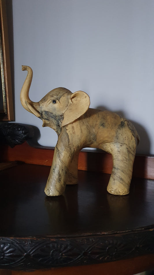 Vintage Mid-Century Crushed Shell Elephant Sculpture