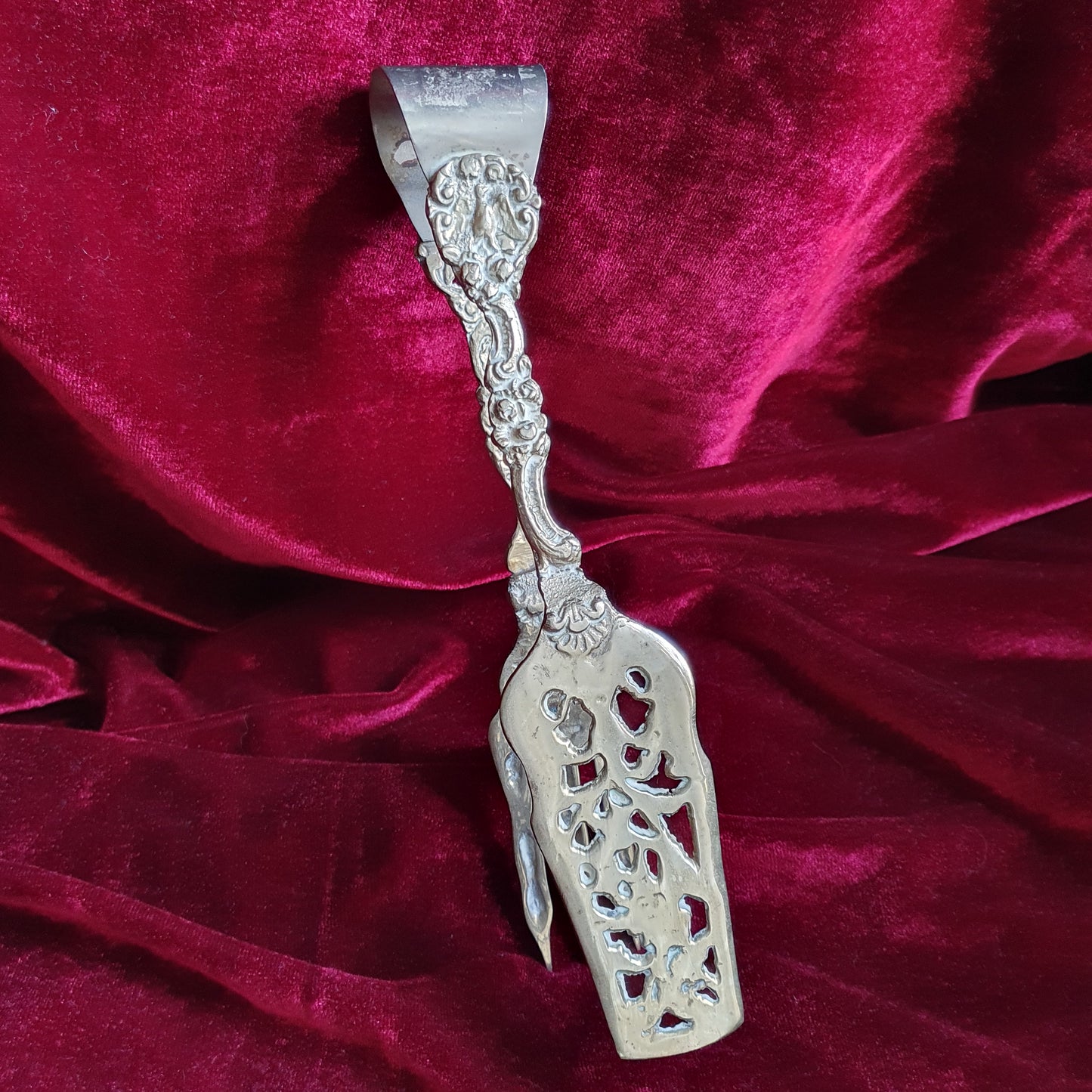 Vintage Ornate Bird Claw Serving Tongs