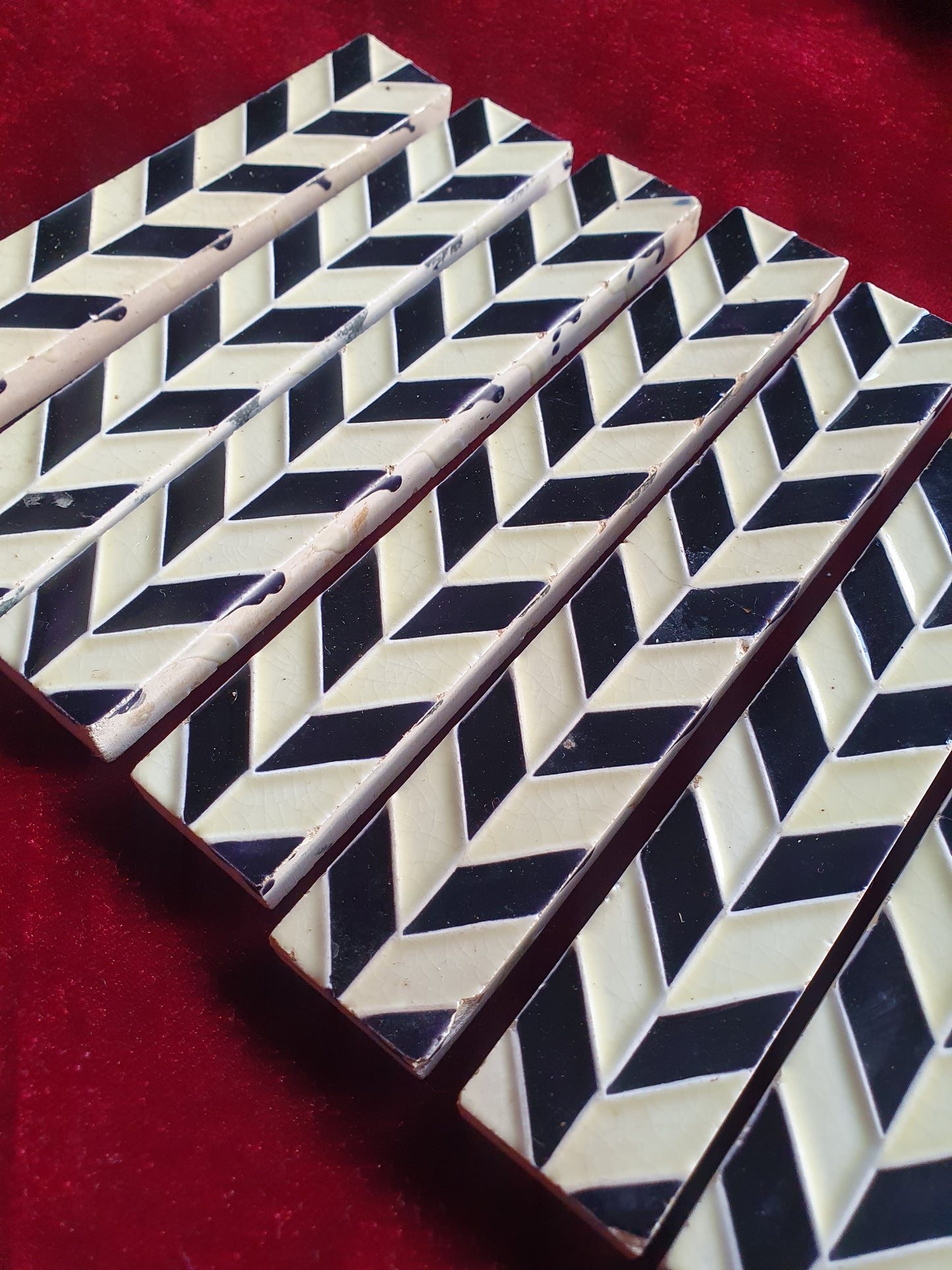 Antique Richards England Art Deco Border Tiles – Set of 7