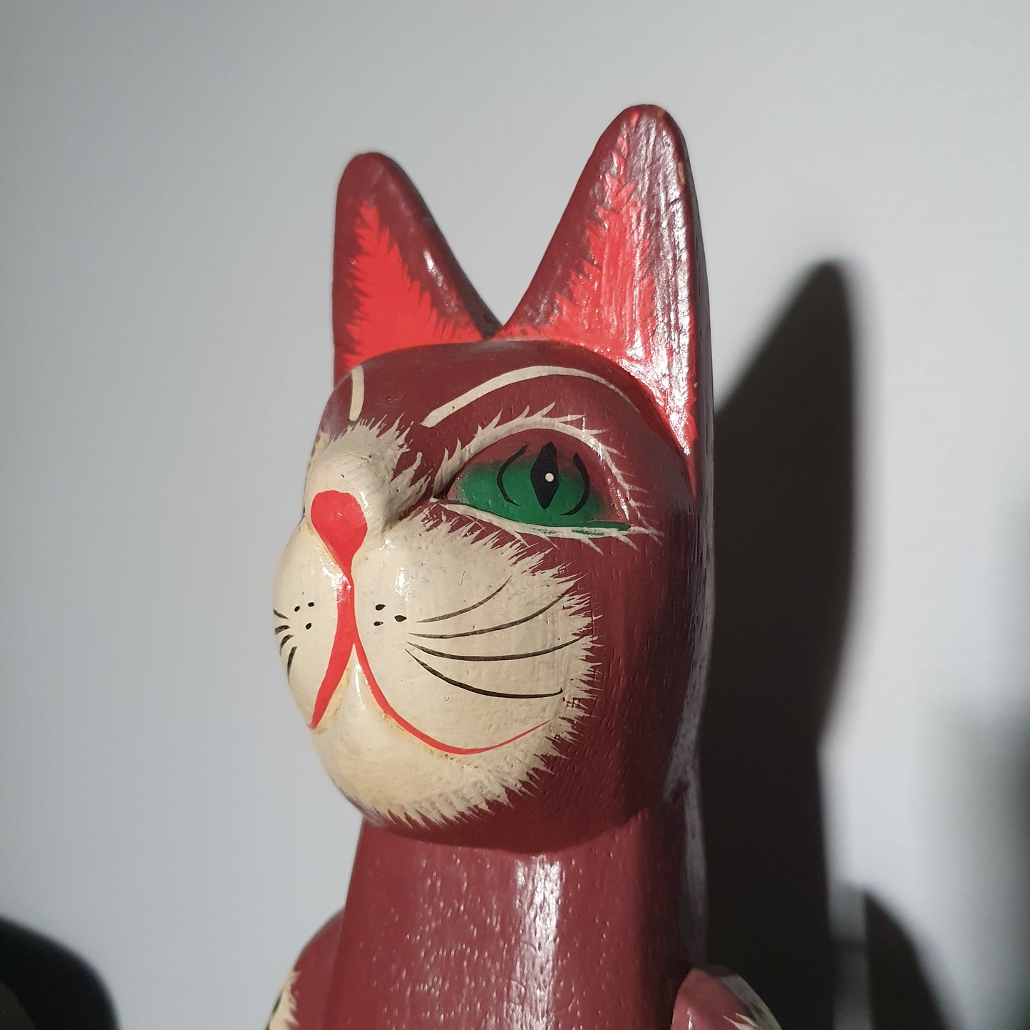 Large Hand Painted Wooden Articulated Cat
