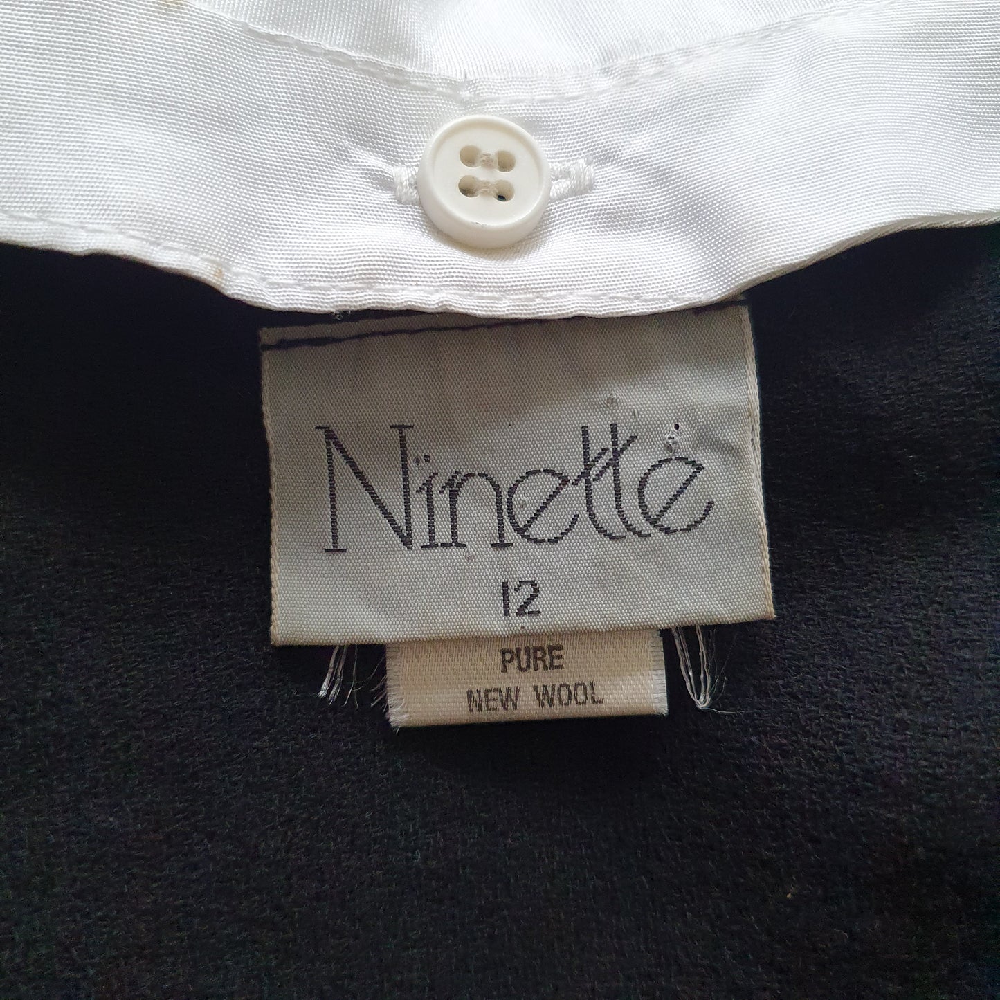 Vintage Ninette Pure Wool Black & White Dress – modern 10