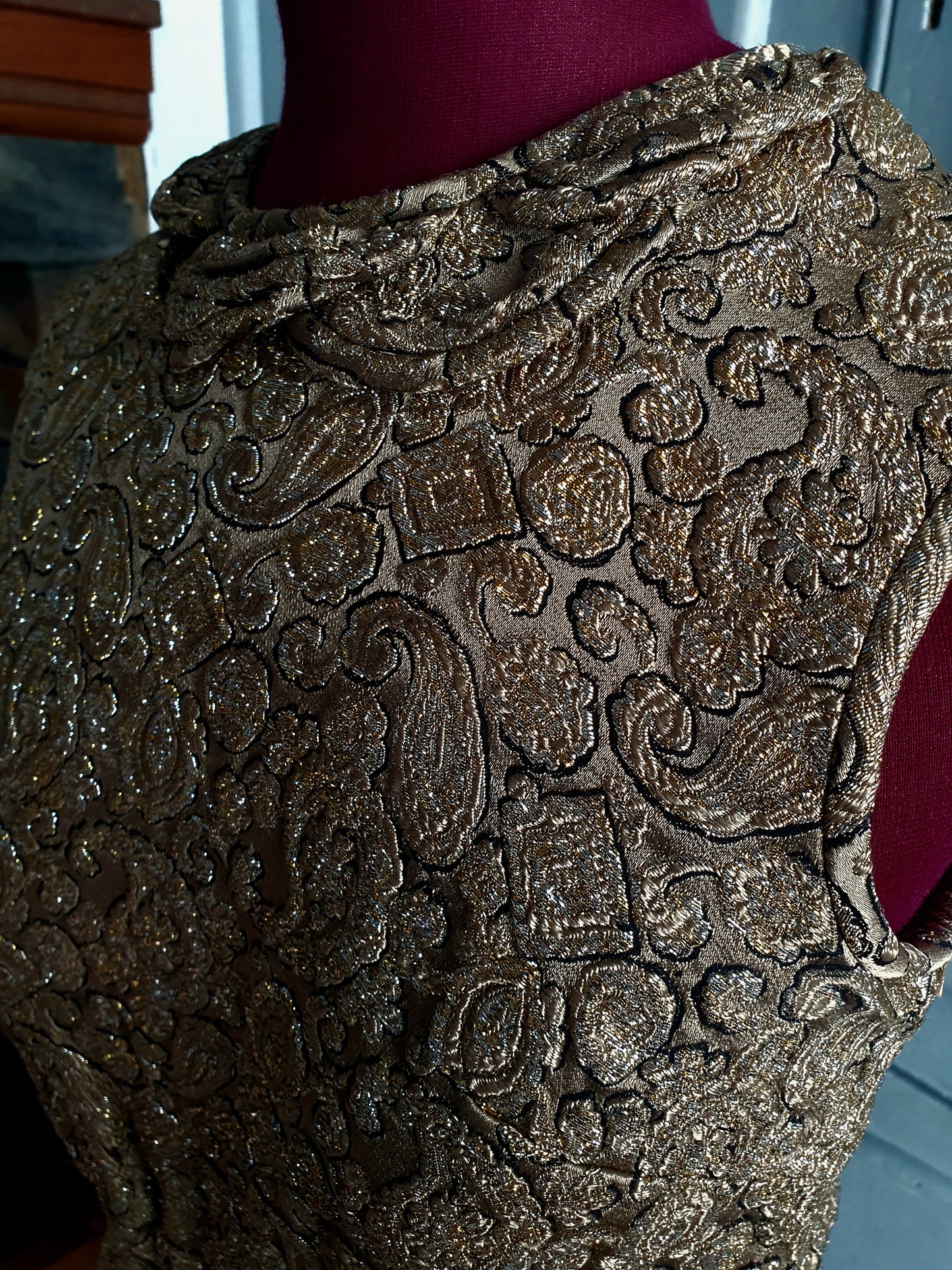 Vintage 1960s Gold Lamé Brocade Cocktail Dress – Farmer’s Sydney – AU 8