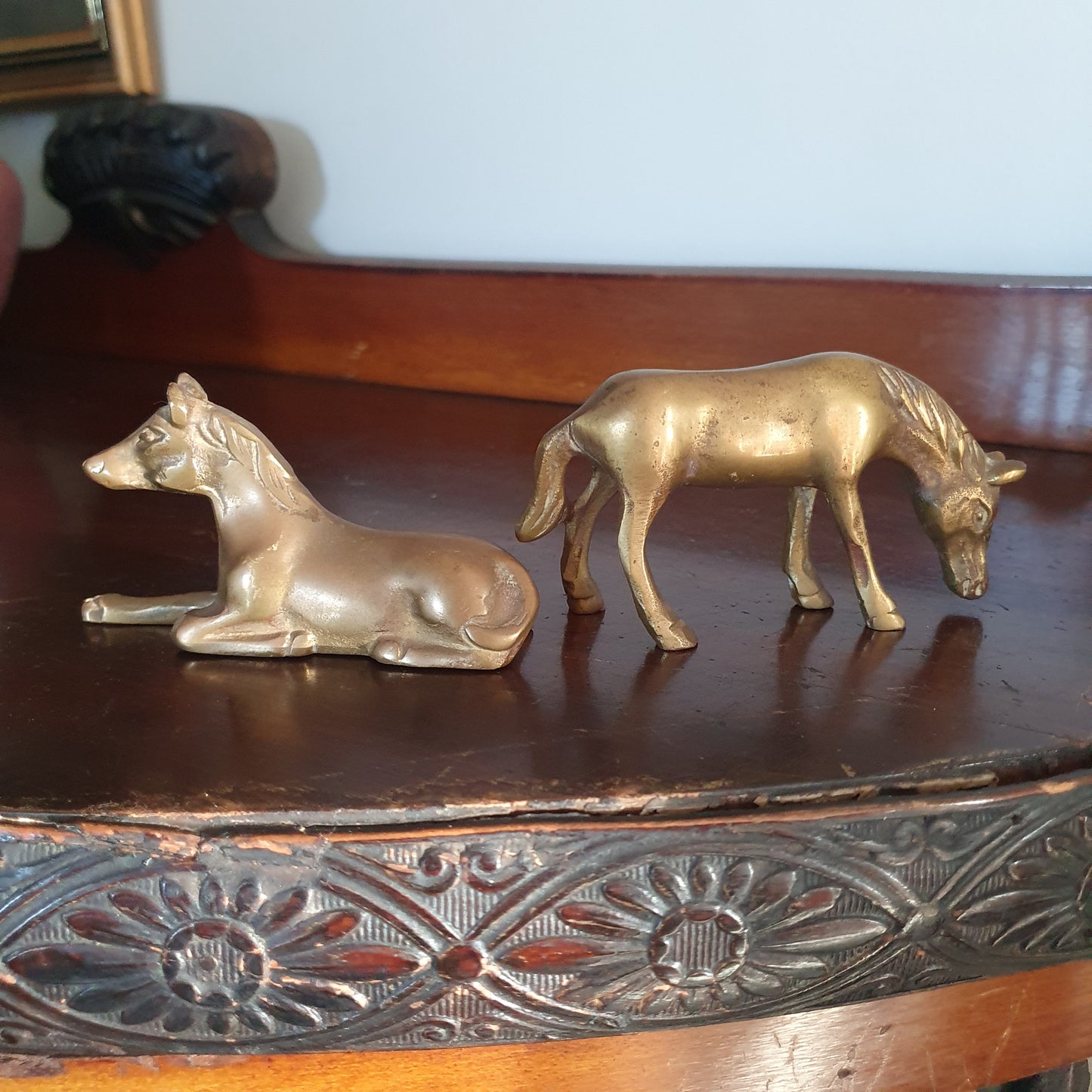 Vintage Solid Brass Horse Figurines – Pair
