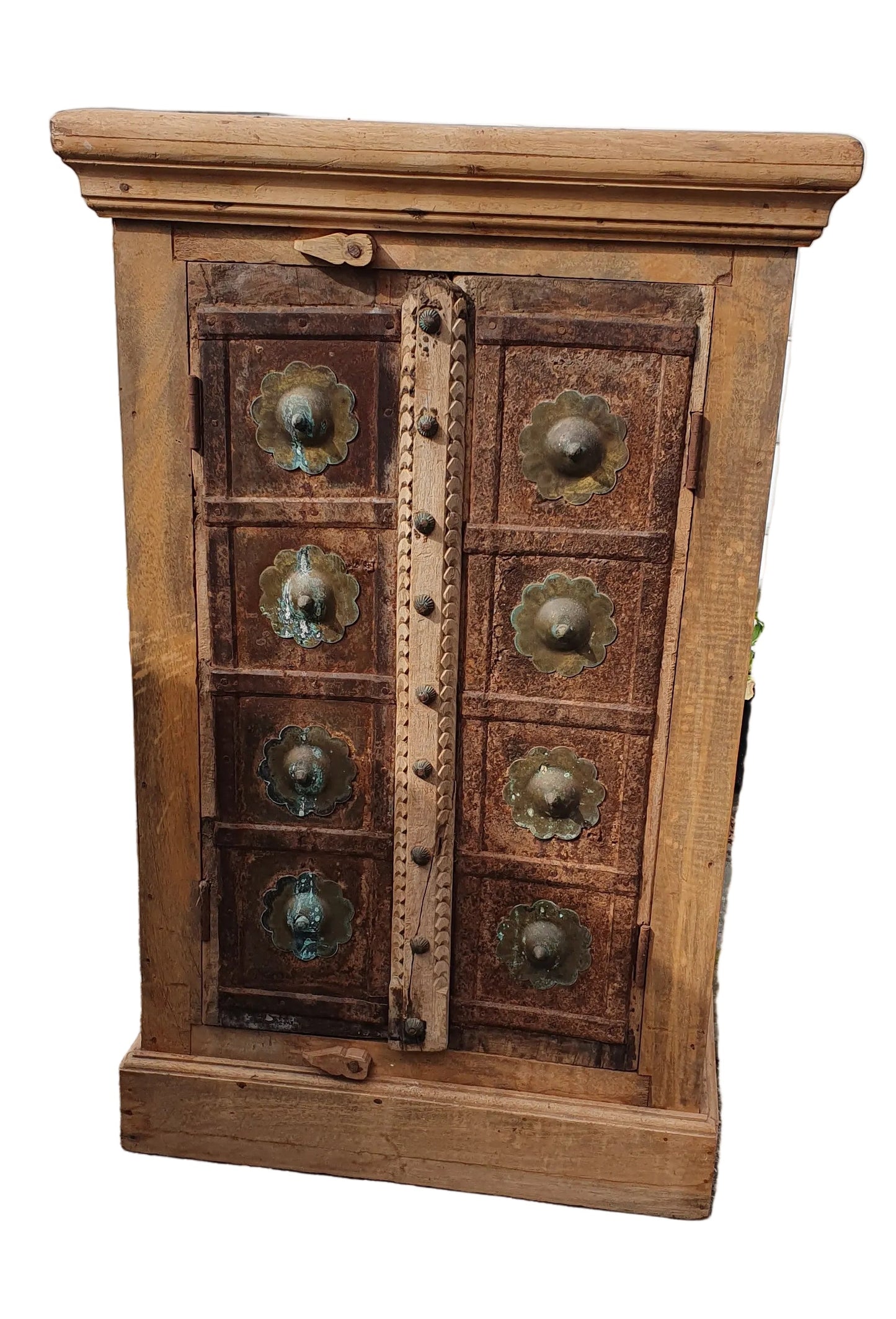 Indian Haveli Style Cabinet with Iron & Brass Doors