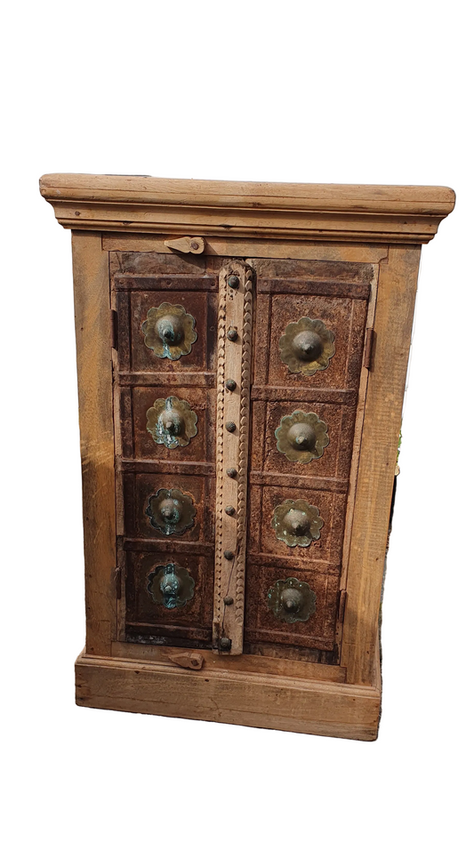 Indian Haveli Style Cabinet with Iron & Brass Doors