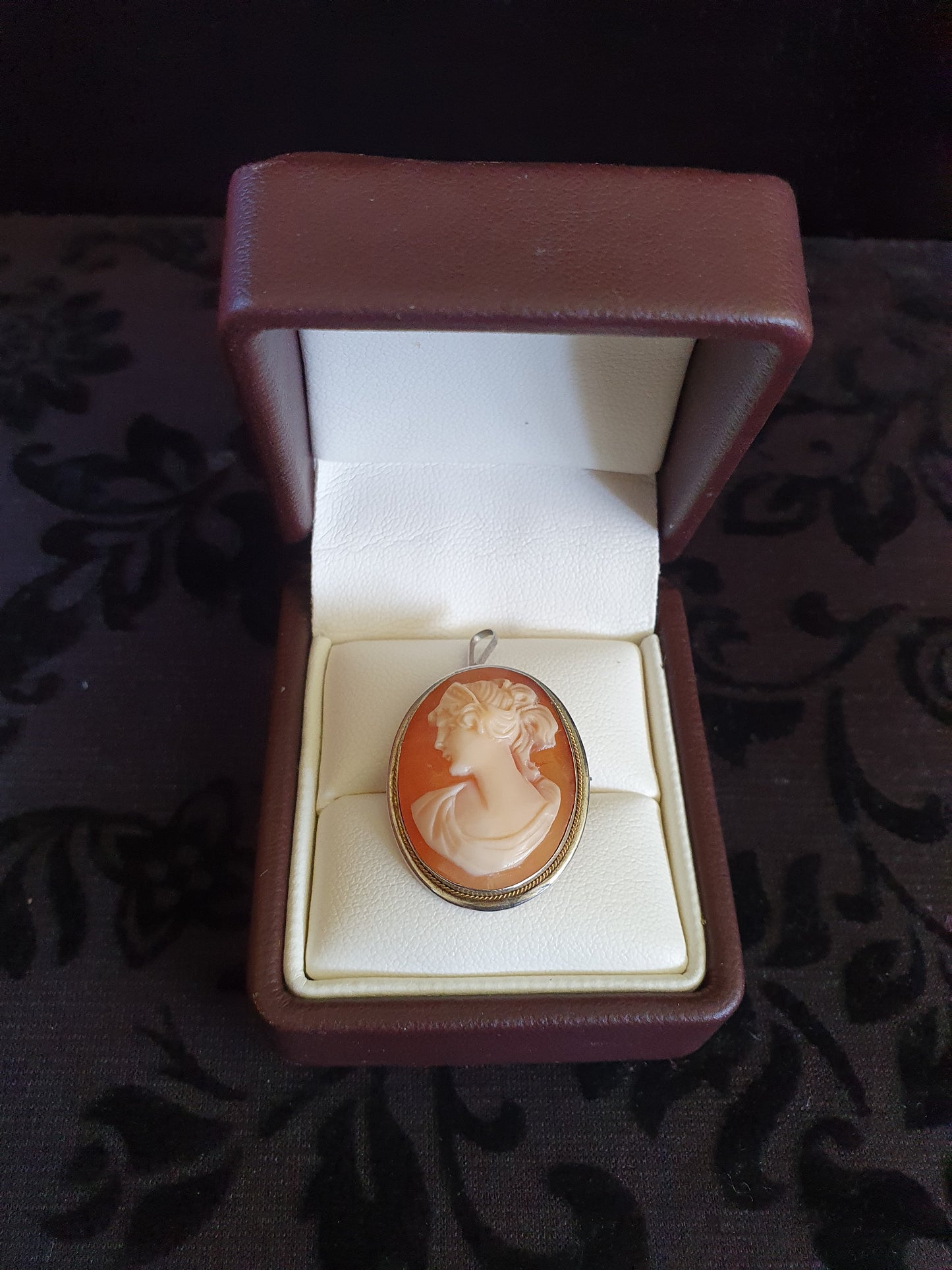 Vintage Sterling Silver Hand Carved Shell Cameo Brooch & Pendant 1960s–80s.