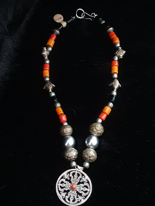 The Vajra — Vintage Tibetan Double Dorje Necklace