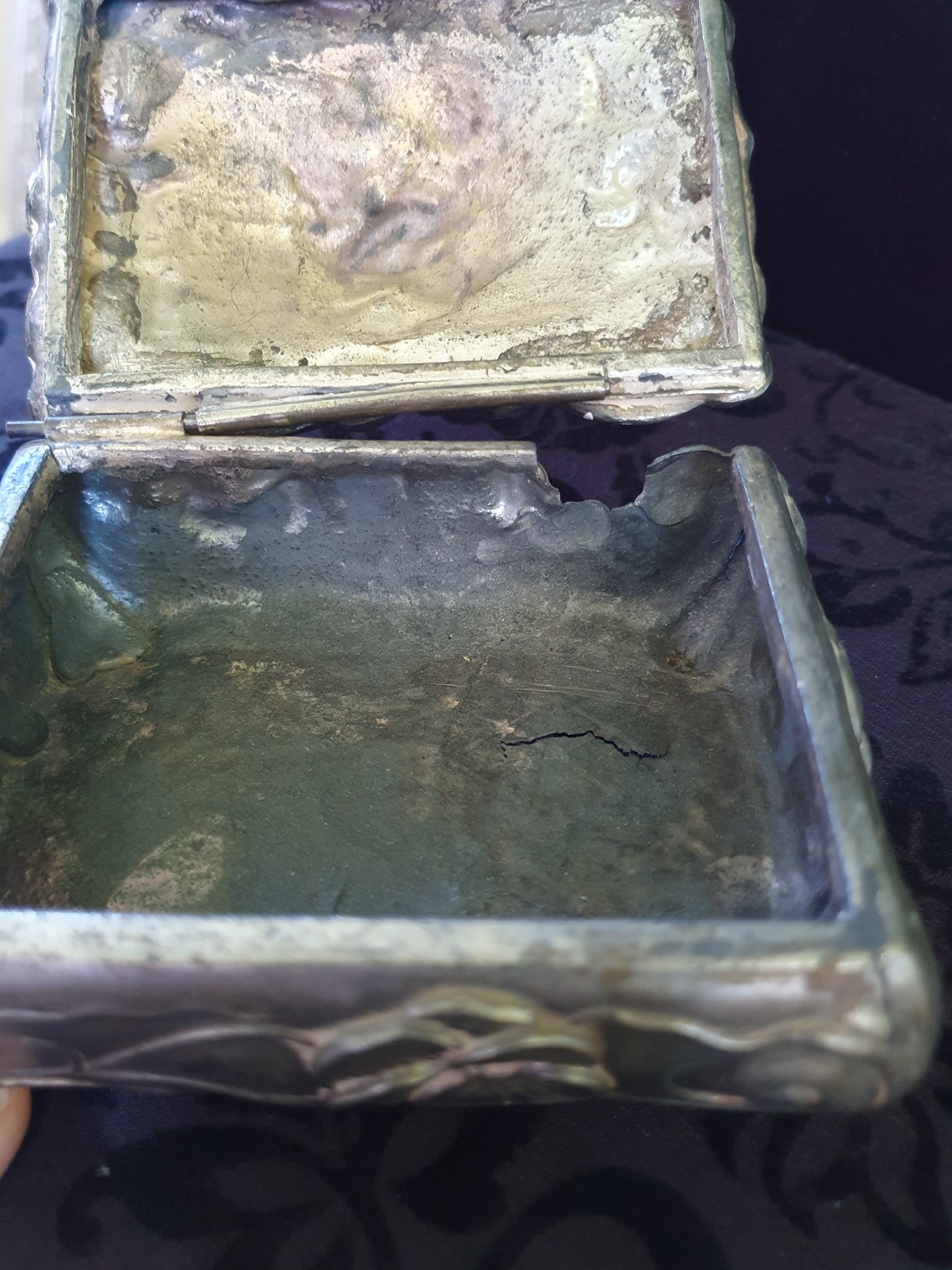 Antique Art Nouveau Jennings Bros Silver Tone Jewelry Casket – JB 207 (c.1900–1920)