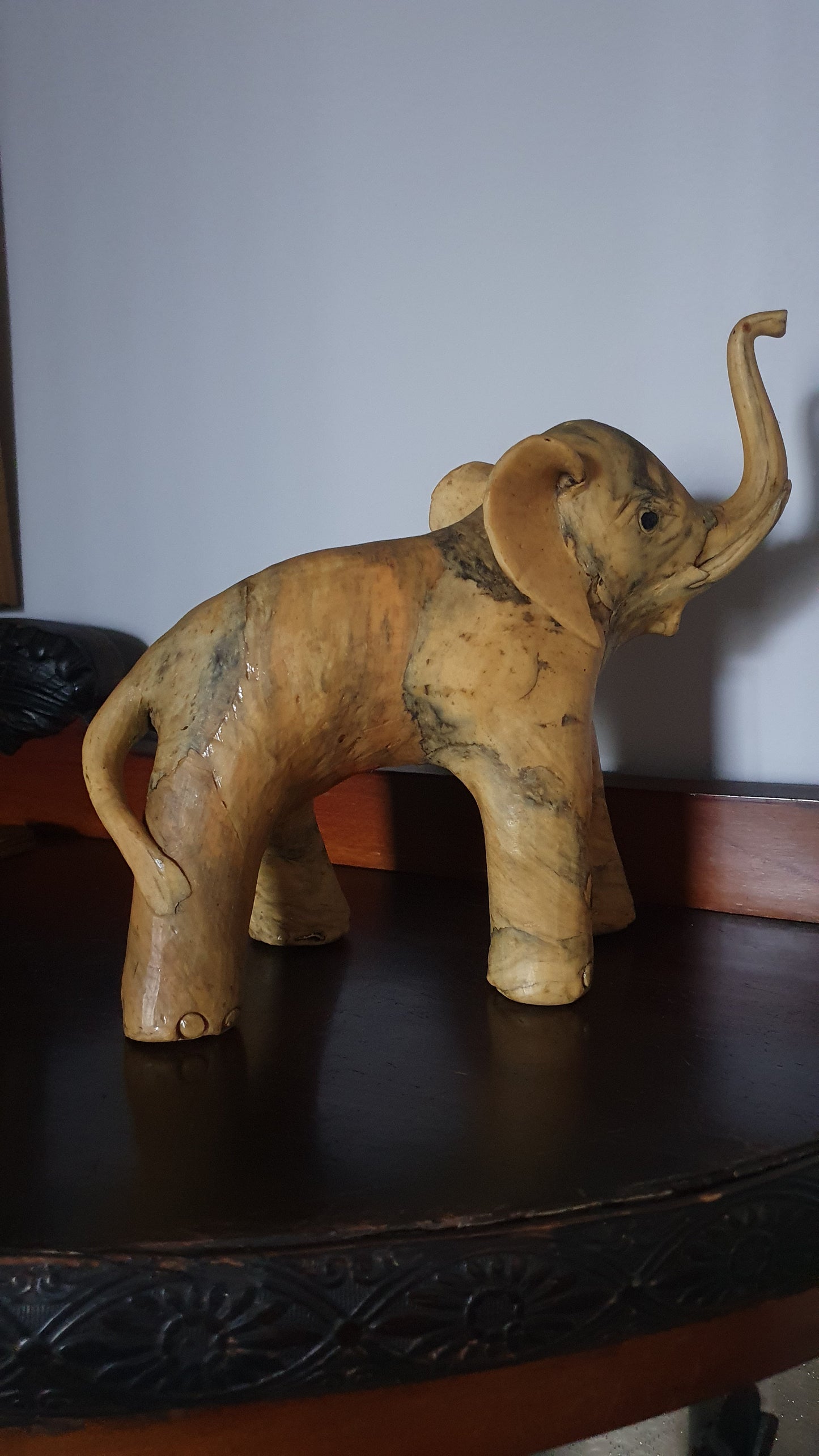 Vintage Mid-Century Crushed Shell Elephant Sculpture
