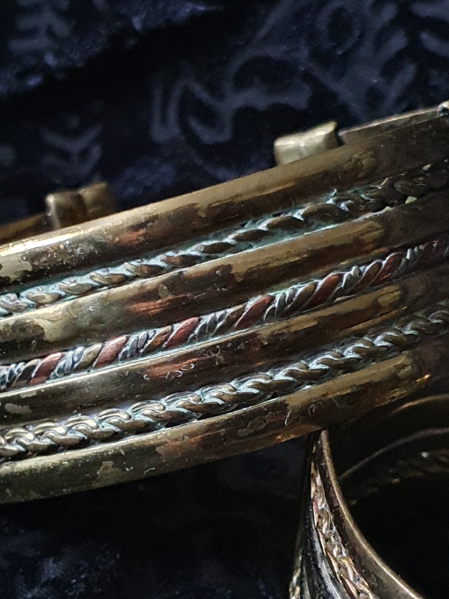 Torcs — Vintage Handmade Mixed Metal Pair. Brass & Copper.