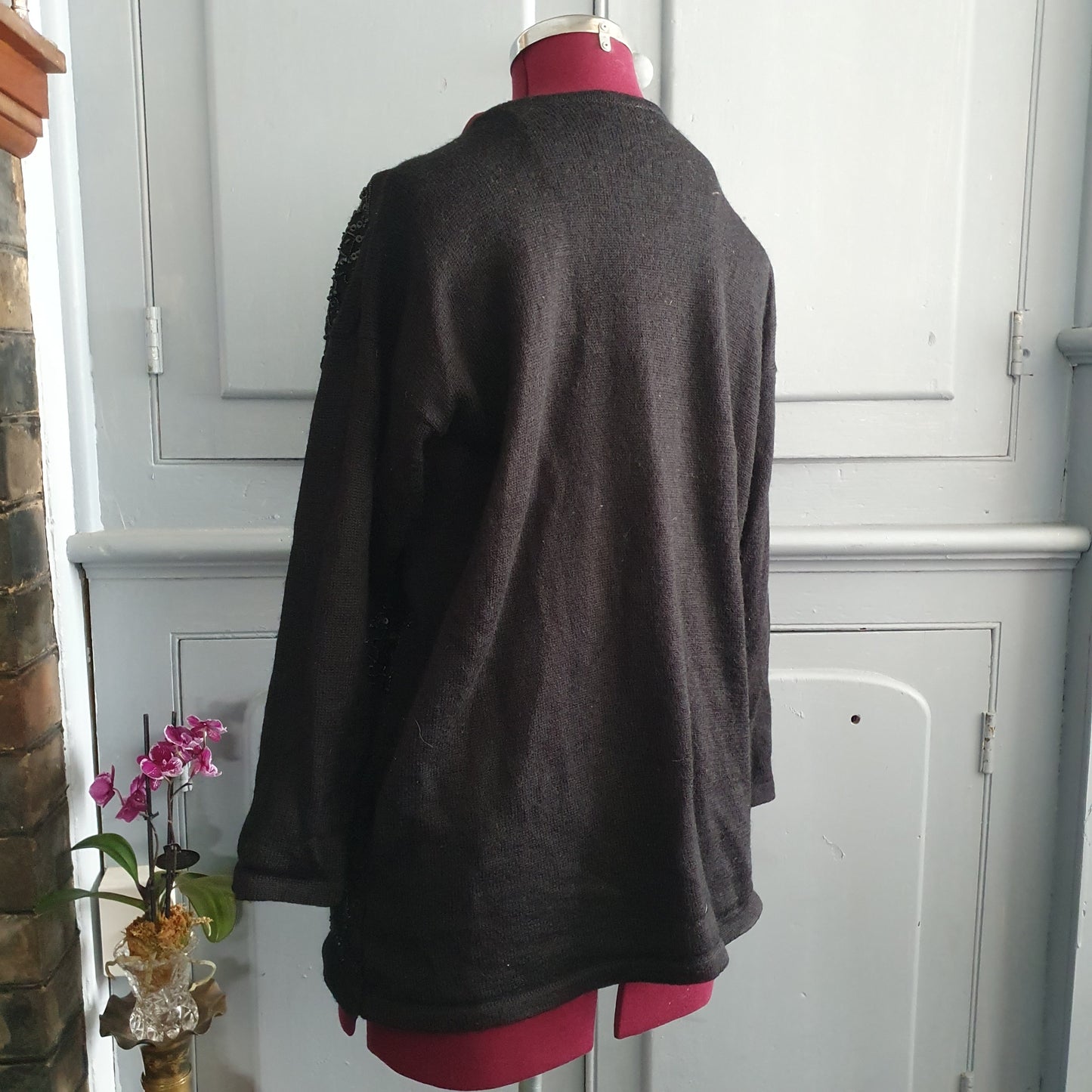 BIB Black Embellished Wool Blend Jumper