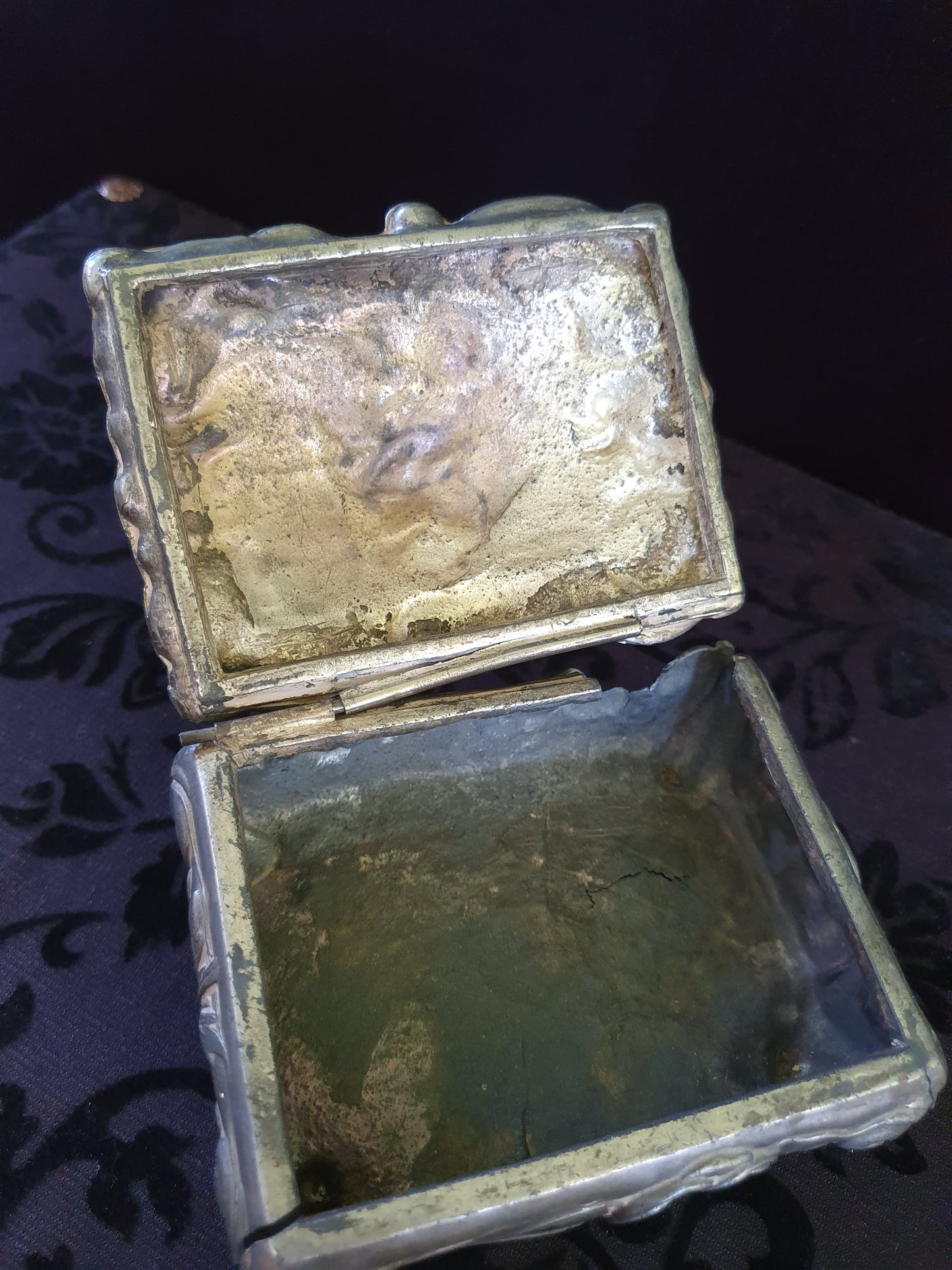 Antique Art Nouveau Jennings Bros Silver Tone Jewelry Casket – JB 207 (c.1900–1920)